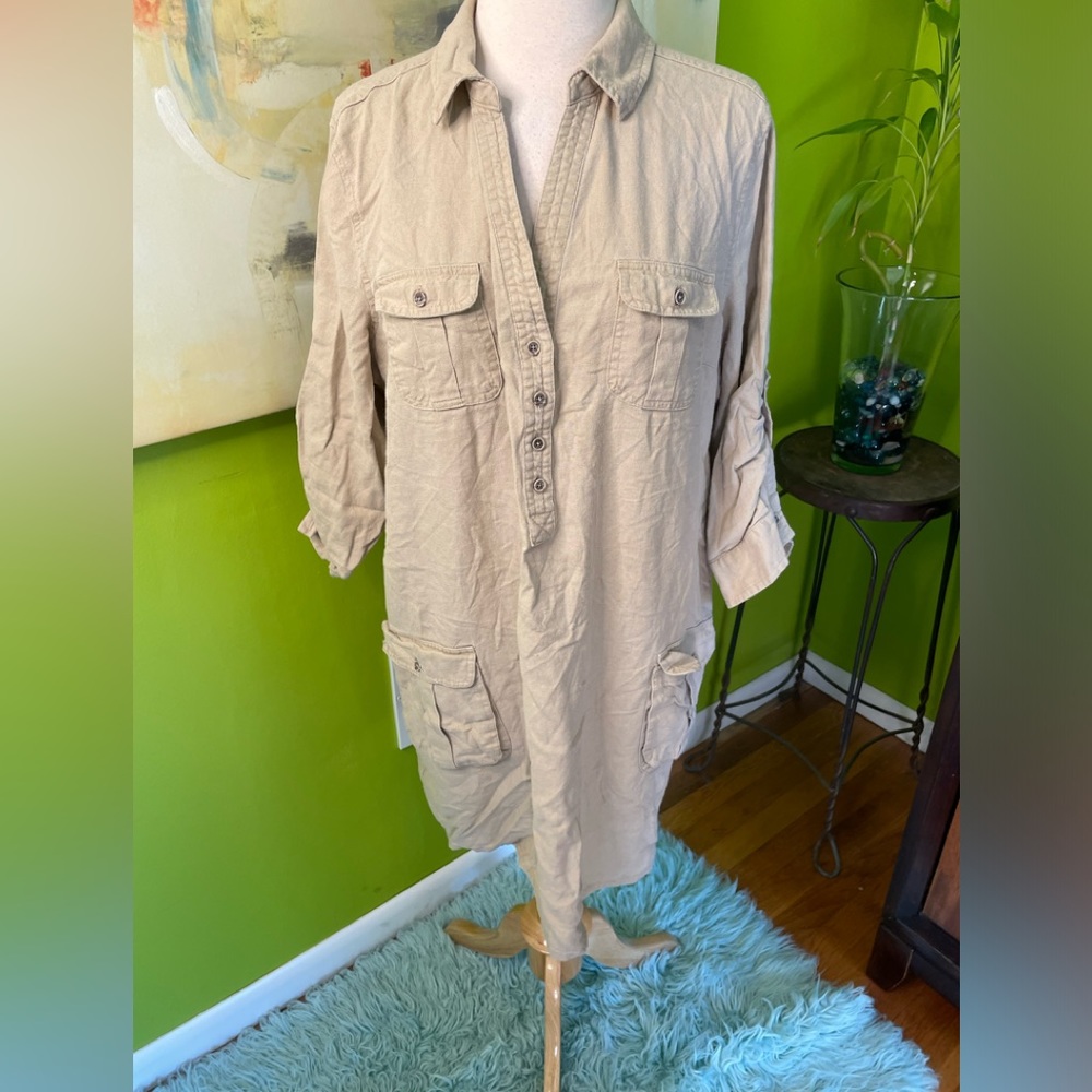 3/4 button down front